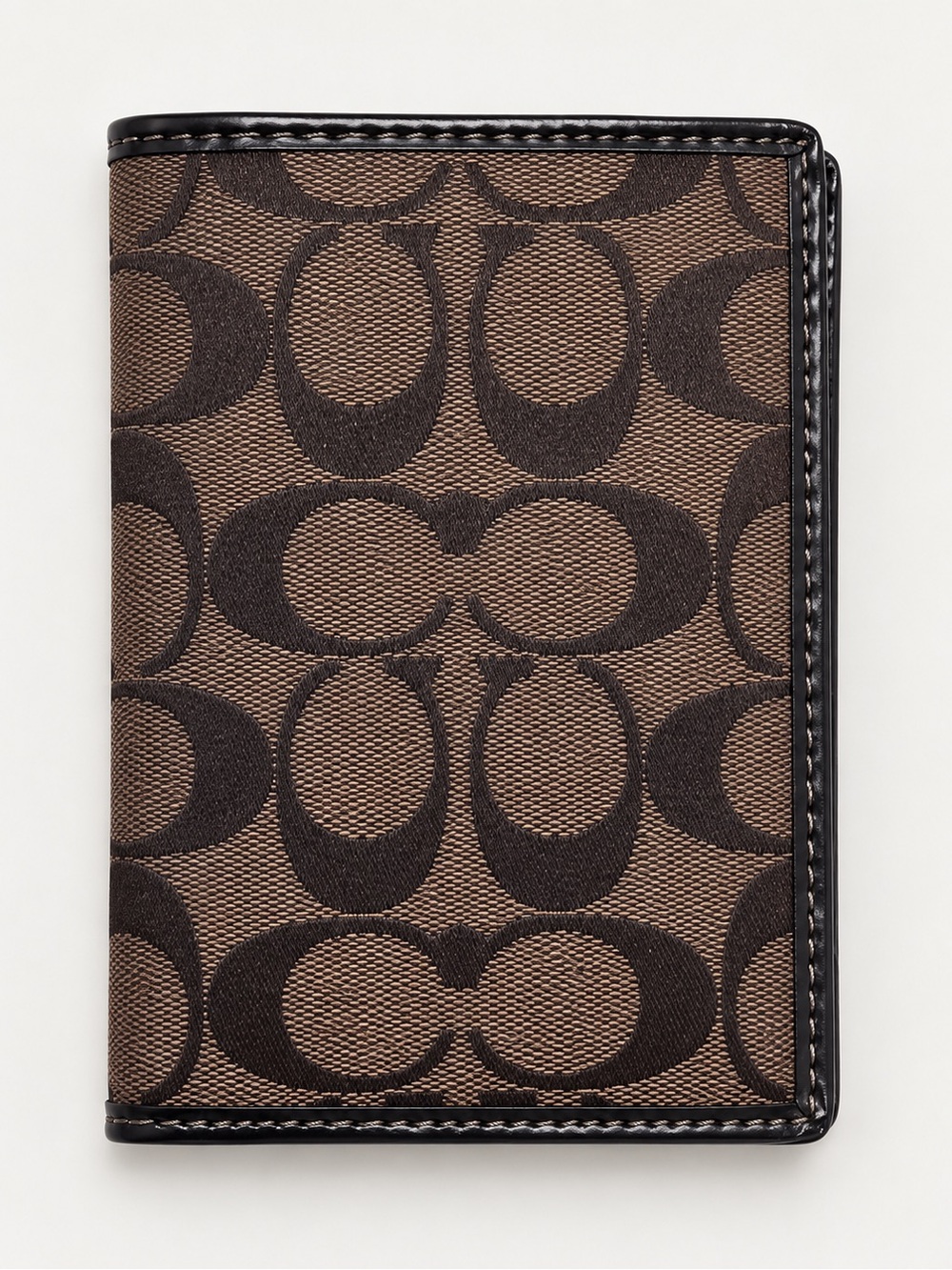Coach Signature Canvas Passport Holder / Wallet – Brown & Black